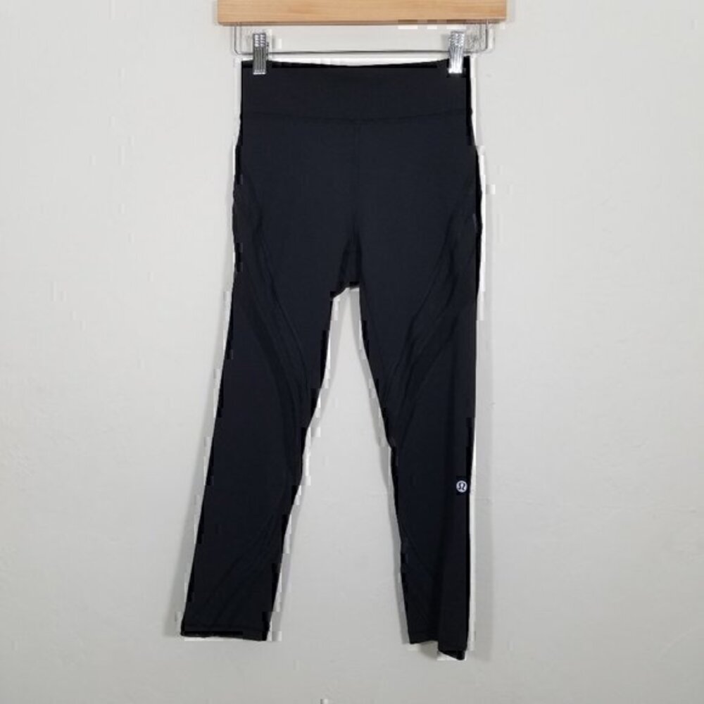 Like New Lululemon Mesh Crop Legging Black Size 4